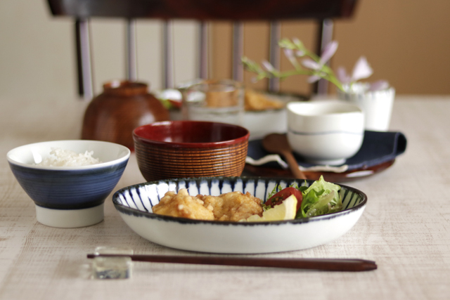 砥部焼の和食器 雲石窯の楕円皿 【砥部工房 からくさ】