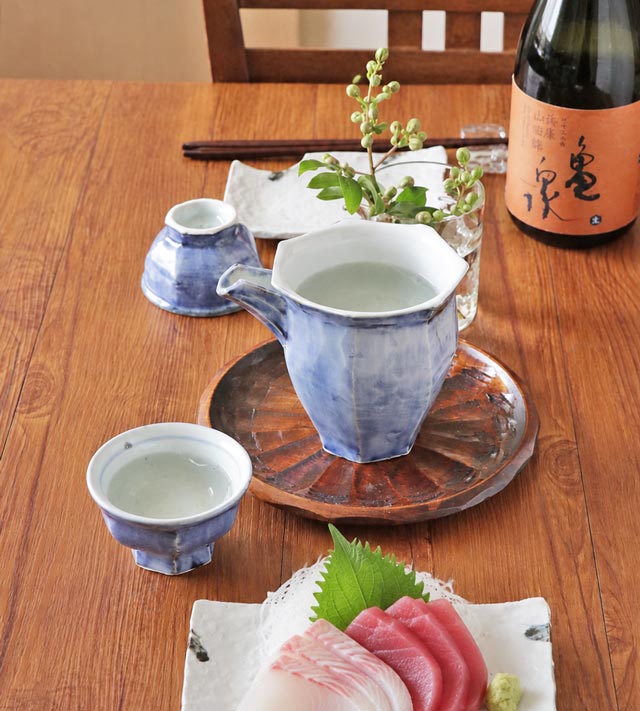 お刺身やお酒と楽しむ面取片口の晩酌セット