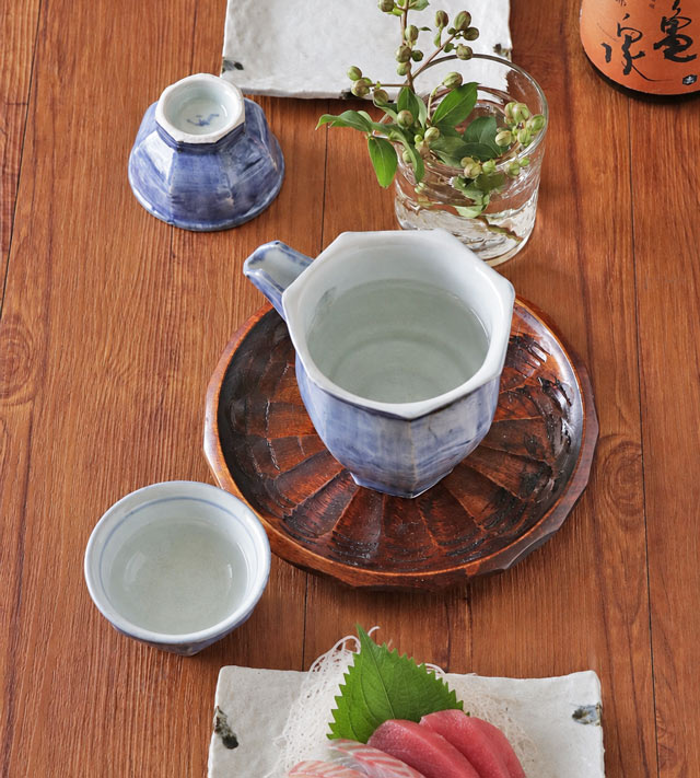 上から見た面取片口とぐい呑
