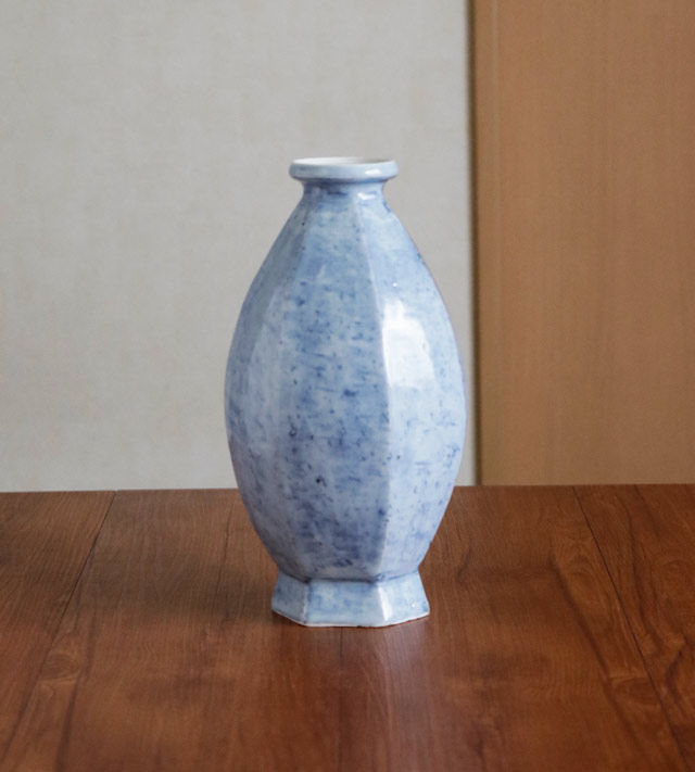 山中窯 面取花器の全体姿